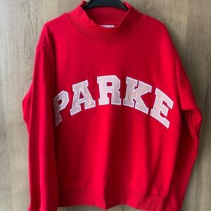Parker Red Crewneck Sweatshirt with White Lettering